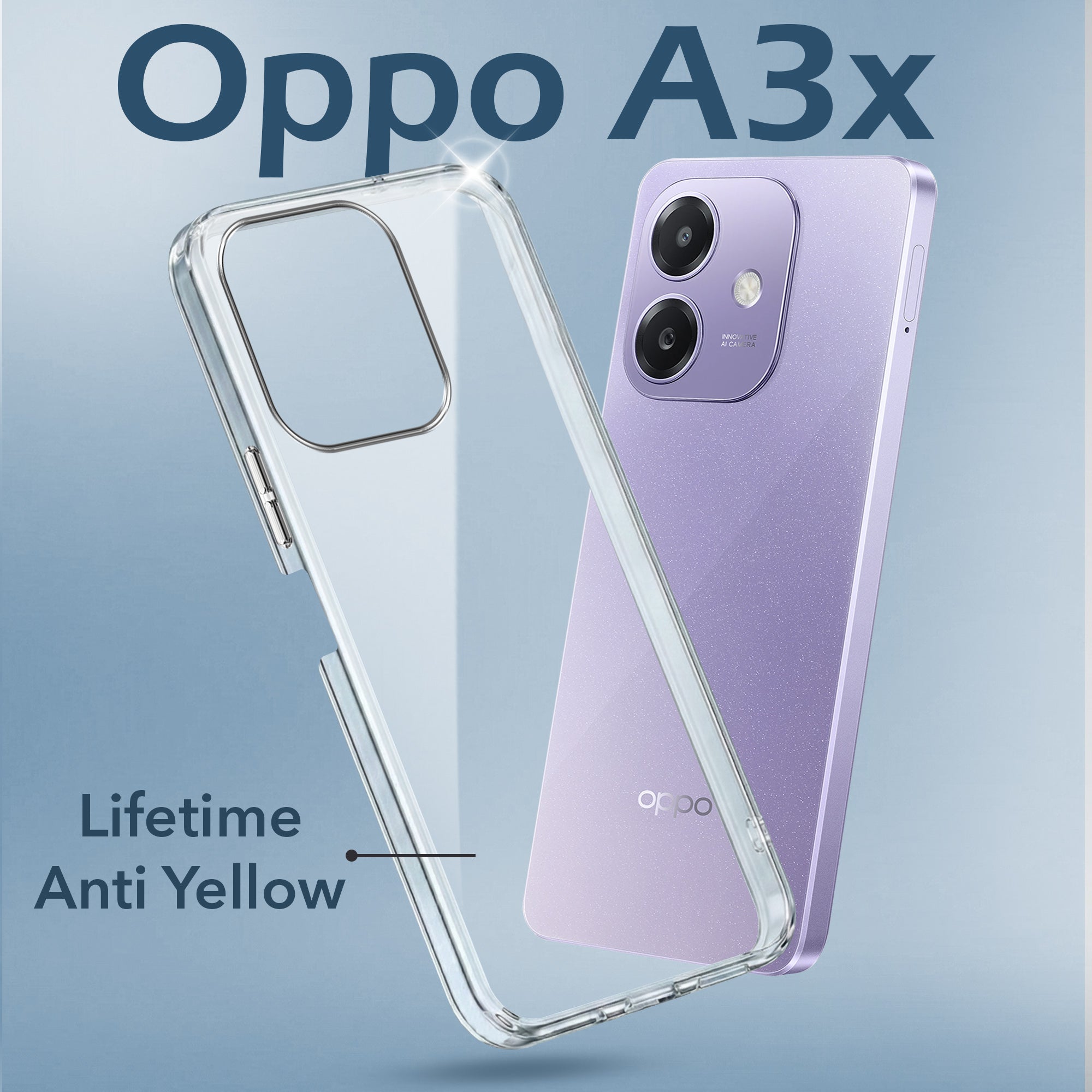 For Oppo A3X 5G Back Cover (Hard Anti Yellow Clear Case | Drop & Camera Protection | Shockproof Polycarbonate)