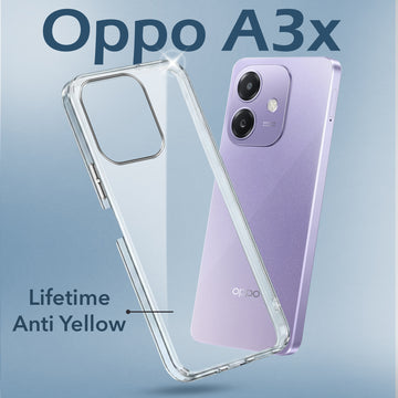 For Oppo A3X 5G Back Cover (Hard Anti Yellow Clear Case | Drop & Camera Protection | Shockproof Polycarbonate)