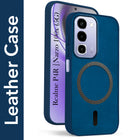 For Realme P4R 5G | Realme Narzo 100X 5G Back Cover Case Leather Finish (MagSafe Compatible Wireless Charging | Soft Touch | Camera Bump Protection)