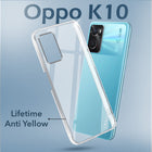 For Oppo K10 Back Cover Case (Hard Anti Yellow Clear Case | Sleek Hard Crystal Clear | Drop & Camera Protection | Shockproof Polycarbonate)