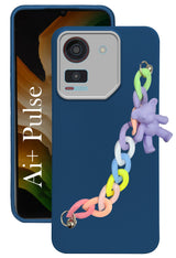 For Ai+ Pulse Back Cover Case ( Wrist Hanging Chain | Teddy Bracelet Charms | Dual Color Matte Finish | Full Camera Protection | Sleek and Professional)