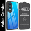 For OnePlus Nord CE 4 Lite Combo with Back Cover and 9H Tempered Glass (Lifetime Anti-Yellow | Crystal Clear Shockproof | Oleophobic Coating Screen Glass)