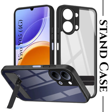 For Vivo Y05 4G Back Cover Case (Built-in Stand | Lifetime Anti Yellow | Kickstand Shockproof | Camera Protection | MagSafe Compatible)