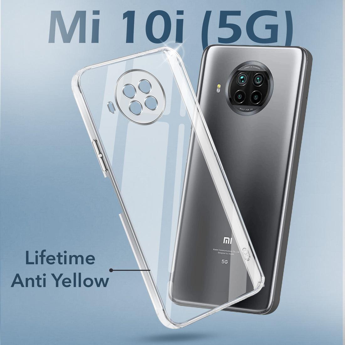 For Xiaomi Mi 10i 5G Back Cover Case (Hard Anti Yellow Clear Case | Sleek Hard Crystal Clear | Drop & Camera Protection | Shockproof Polycarbonate)