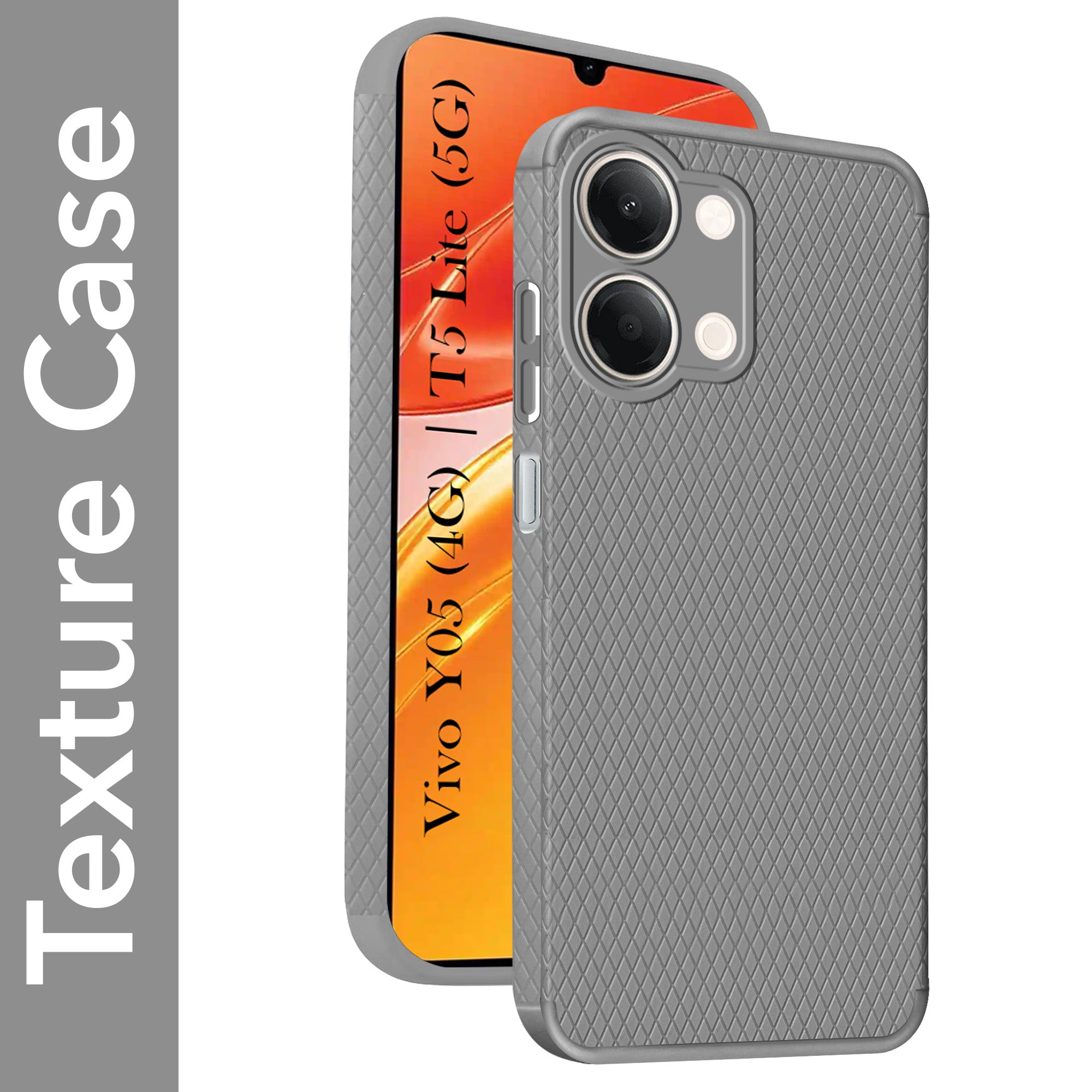 For Vivo Y05 (4G) | Vivo T5 Lite (5G) Back Cover Case Liquid Silicone (Camera Protection | Side Grip Texture | Soft and Flexible)