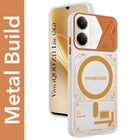 For Vivo iQOO Z11 Lite Metallic Back Cover Case (Metallic Camera Protection & Buttons | Translucent Milky Shade | Hard Polycarbonate)