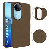 For Vivo iQOO Z10R Back Cover Case (Glass Like Camera Protection | Leather Feel | Minimalist Professional Grip)