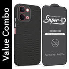For Vivo Y51 Pro 5G | Vivo T5x Combo with Back Cover and 9H Tempered Glass (Liquid Silicone | Camera Protection | Oleophobic Coating Screen Glass)