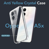 For Oppo A5X Back Cover Case Lifetime Anti-Yellow Clear (Sleek Hard Crystal | Shockproof and Camera Protection)