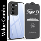 For Realme C83 5G Combo with Back Cover and 9H Tempered Glass (Lifetime Anti-Yellow | Crystal Clear Shockproof | Oleophobic Coating Screen Glass)