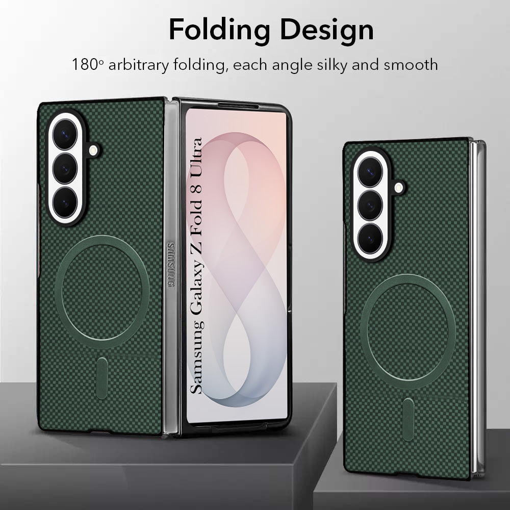 For Samsung Galaxy Z Fold 8 Ultra Back Case Cover (MagSafe Wireless Charging Compatible | Hexa Leather Finish | Inside Microfiber Cloth)