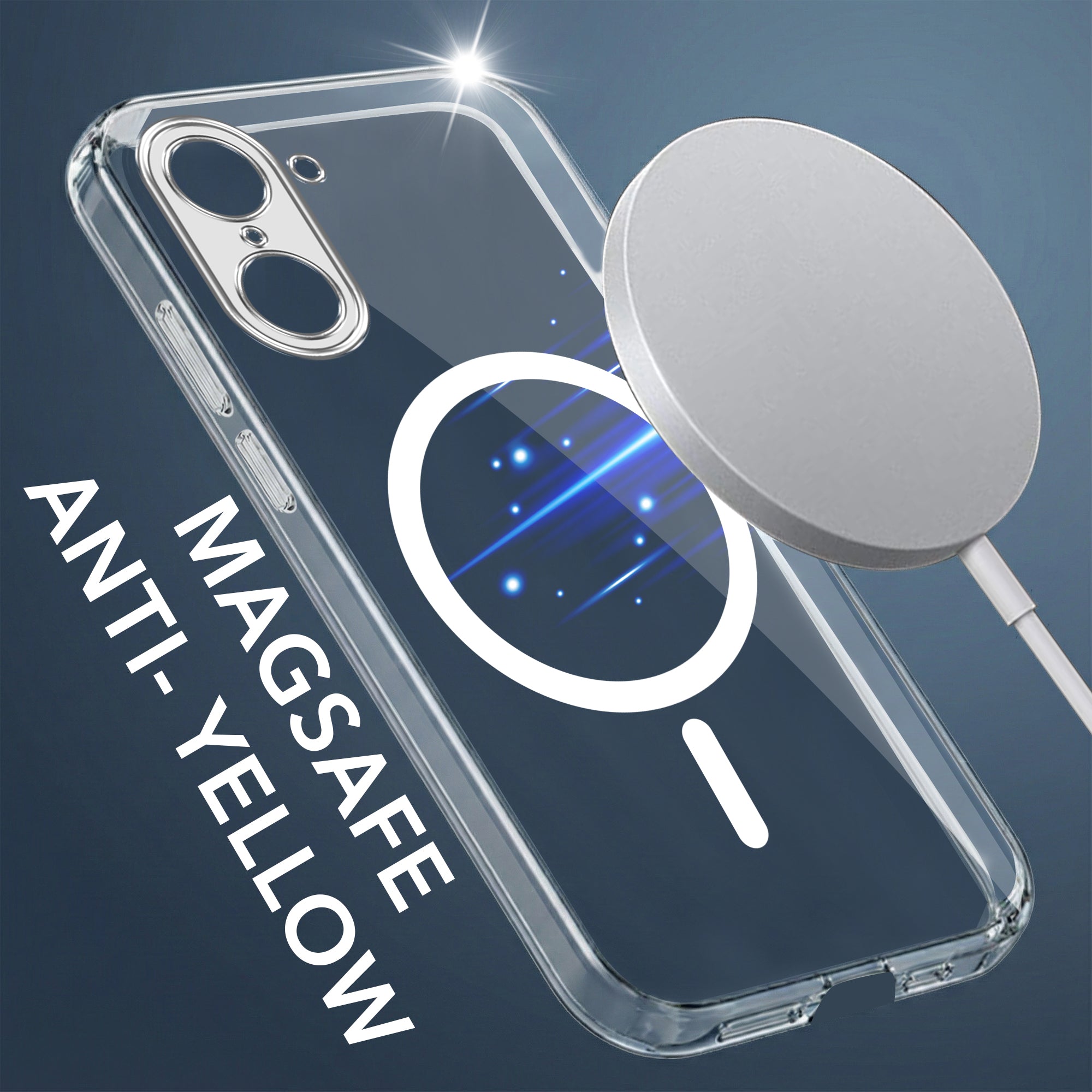 For Oneplus Nord CE 5 Back Cover Case Lifetime Anti-Yellow MagSafe Compatible Clear (Sleek Hard Crystal | Shockproof and Camera Protection)