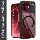 For Oppo F33 Pro 5G Back Cover Case Lifetime Anti-Yellow Clear (Camera Protection | Side Grip | Wireless MagSafe Compatible)