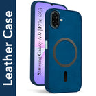 For Samsung Galaxy A07 5G | F70e 5G Back Cover Case Leather Finish (MagSafe Compatible Wireless Charging | Soft Touch | Camera Bump Protection)
