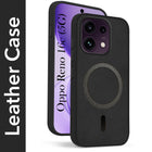 For Oppo Reno 16C 5G Back Cover Case Leather Finish (MagSafe Compatible Wireless Charging | Soft Touch | Camera Bump Protection)