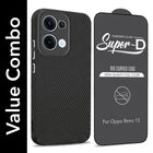 For Oppo Reno13 5G | Oppo Reno 13 5G Combo with Back Cover and 9H Tempered Glass (Liquid Silicone | Camera Protection | Oleophobic Coating Screen Glass)