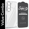 For Vivo Y31 5G Combo with Back Cover and 9H Tempered Glass (Lifetime Anti-Yellow | Sleek Hard Crystal | Oleophobic Coating Screen Glass)