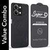 For Vivo Y11 | Vivo Y21 5G Combo (Textured Grip Design | Micro-Fiber Cloth Inside | Oleophobic Coating Screen Glass)