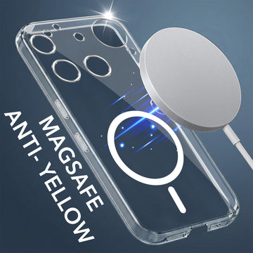 For Nothing Phone 3 Back Cover Case Lifetime Anti-Yellow MagSafe Compatible Clear (Sleek Hard Crystal | Shockproof and Camera Protection)