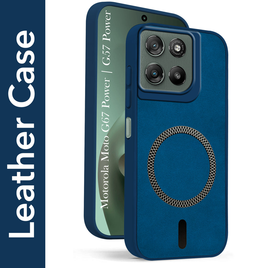 For Motorola Moto G67 Power | G57 Power Back Cover Case Leather Finish (MagSafe Compatible Wireless Charging | Soft Touch | Camera Bump Protection)