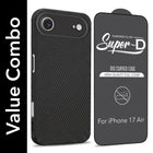 For Apple iPhone 17 Air Combo with Back Cover and 9H Tempered Glass (Liquid Silicone | Camera Protection | Oleophobic Coating Screen Glass)