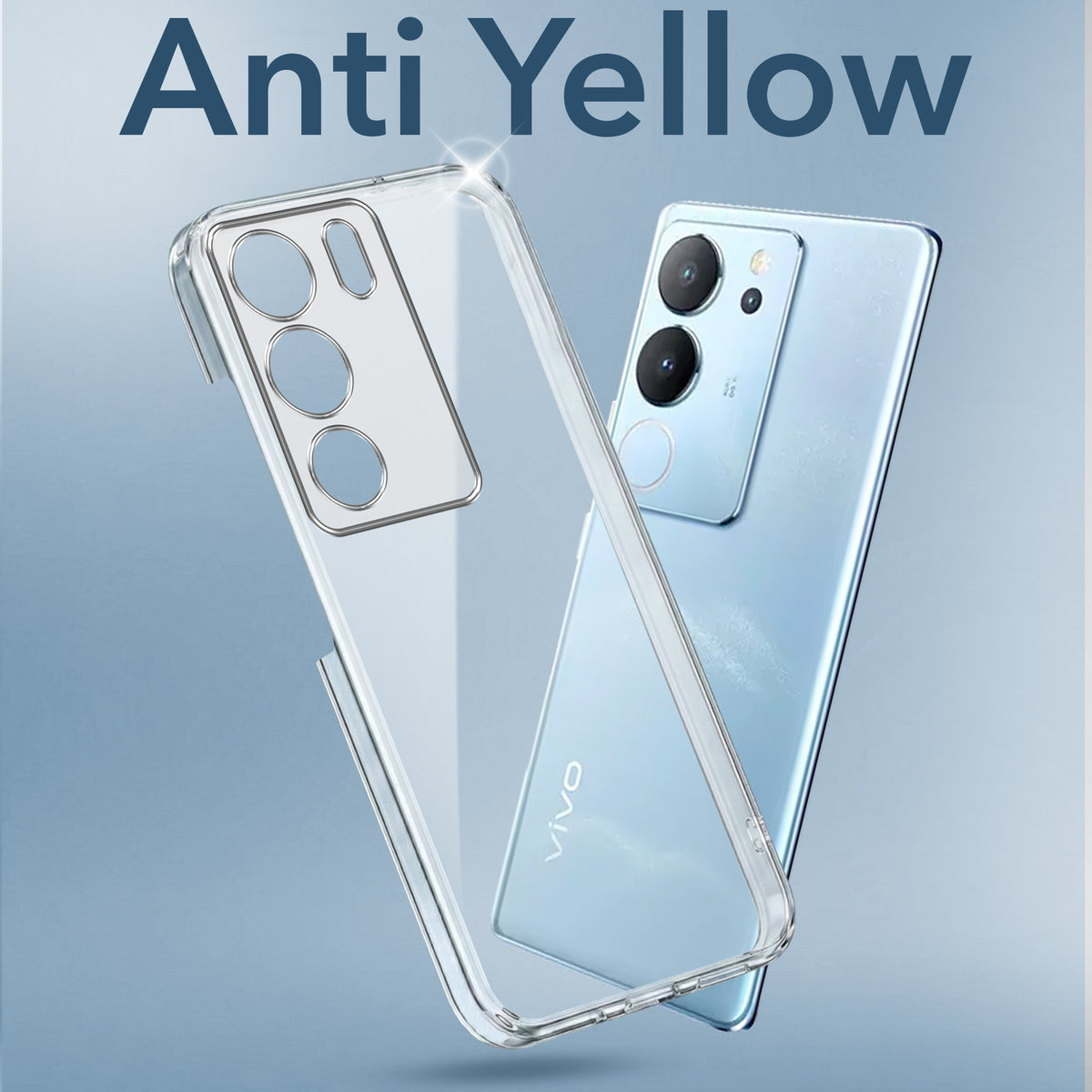 For Vivo V29 | Vivo V29 Pro 5G Back Cover Case Lifetime Anti-Yellow Clear (Sleek Hard Crystal | Shockproof and Camera Protection)