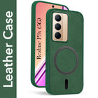 For Realme P3x Back Cover Case Leather Finish (MagSafe Compatible Wireless Charging | Soft Touch | Camera Bump Protection)