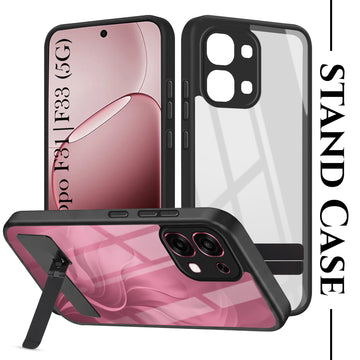 For Oppo F31 5G | Oppo F33 5G Back Cover Case (Built-in Stand | Lifetime Anti Yellow | Kickstand Shockproof | Camera Protection | MagSafe Compatible)