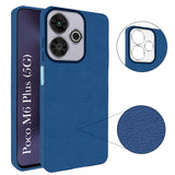 For Poco M6 Plus 5G Back Cover Case (Glass Like Camera Protection | Leather Feel | Minimalist Professional Grip)