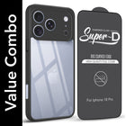 For Apple iPhone 18 Pro (Combo with Back Cover and 9H Tempered Glass (Lifetime Anti-Yellow | Crystal Clear Shockproof | Oleophobic Coating Screen Glass)