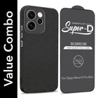 For Oppo Reno15 Pro Mini 5G | Oppo Reno 15 Pro Mini 5G Combo with Back Cover and 9H Tempered Glass (Liquid Silicone | Camera Protection | Oleophobic Coating Screen Glass)