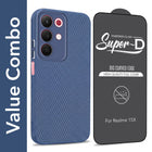 For Realme 15X Combo with Back Cover and 9H Tempered Glass (Liquid Silicone | Camera Protection | Oleophobic Coating Screen Glass)