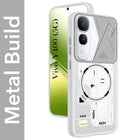 For Vivo Y400 Metallic Back Cover Case (Metallic Camera Protection & Buttons | Translucent Milky Shade | Hard Polycarbonate)