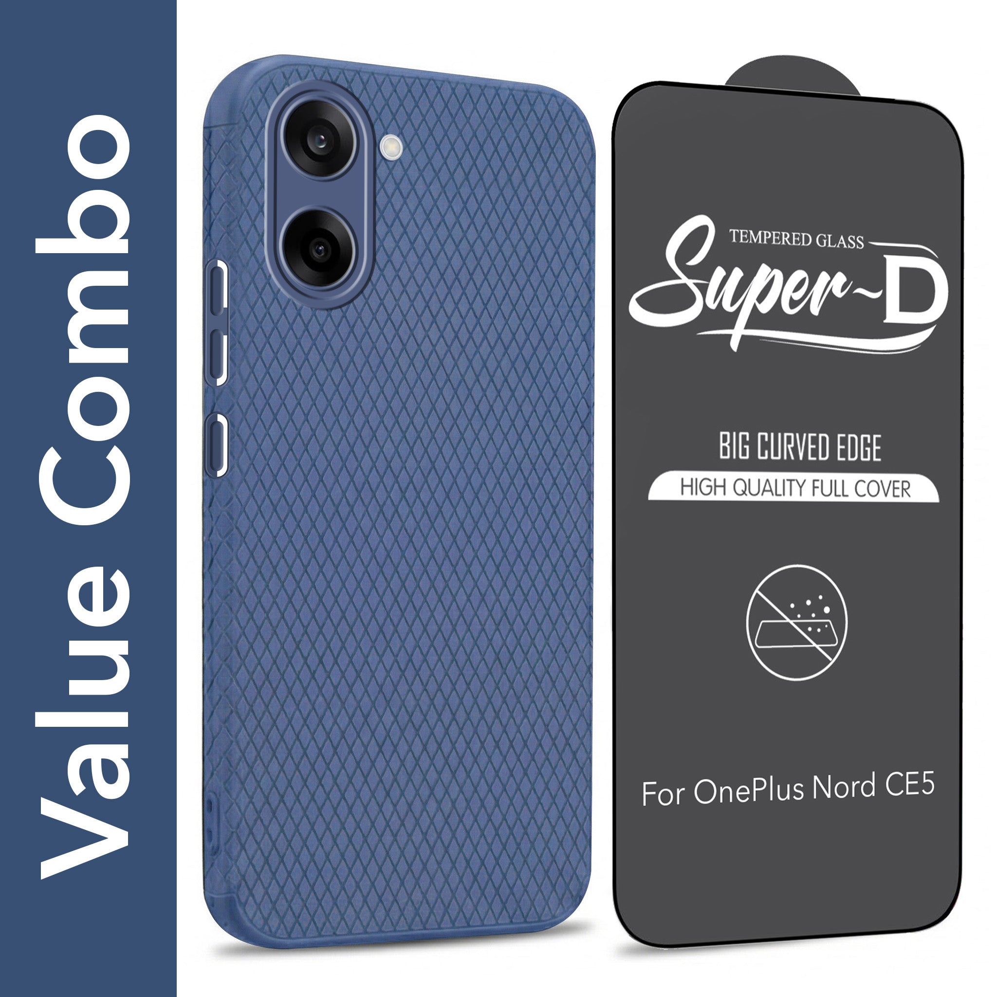 For Oneplus Nord CE 5 Combo with Back Cover and 9H Tempered Glass (Liquid Silicone | Camera Protection | Oleophobic Coating Screen Glass)