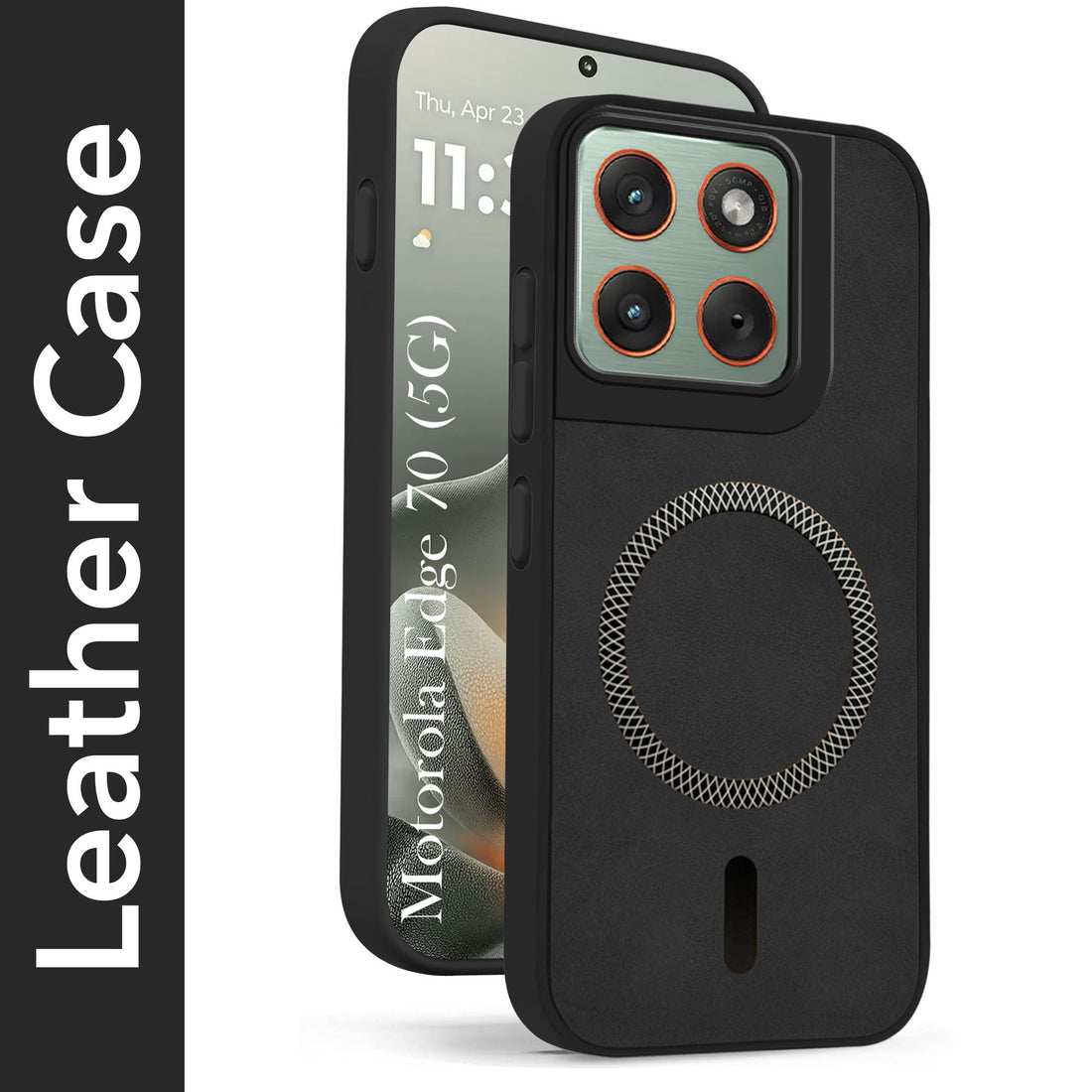 For Motorola Moto Edge 70 Back Case Cove Leather Finish (MagSafe Compatible Wireless Charging | Soft Touch | Camera Bump Protection)