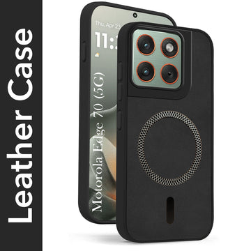 For Motorola Moto Edge 70 Back Case Cove Leather Finish (MagSafe Compatible Wireless Charging | Soft Touch | Camera Bump Protection)