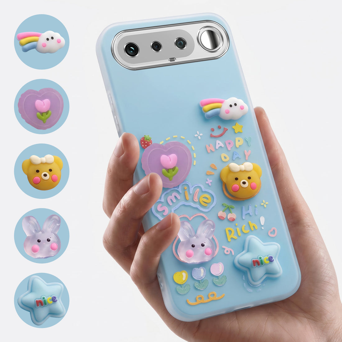 For Realme 16 Back Cover Case (3D Cute Cartoons | Hard Back Side Soft | Matte Premium Finish | HD Printing)