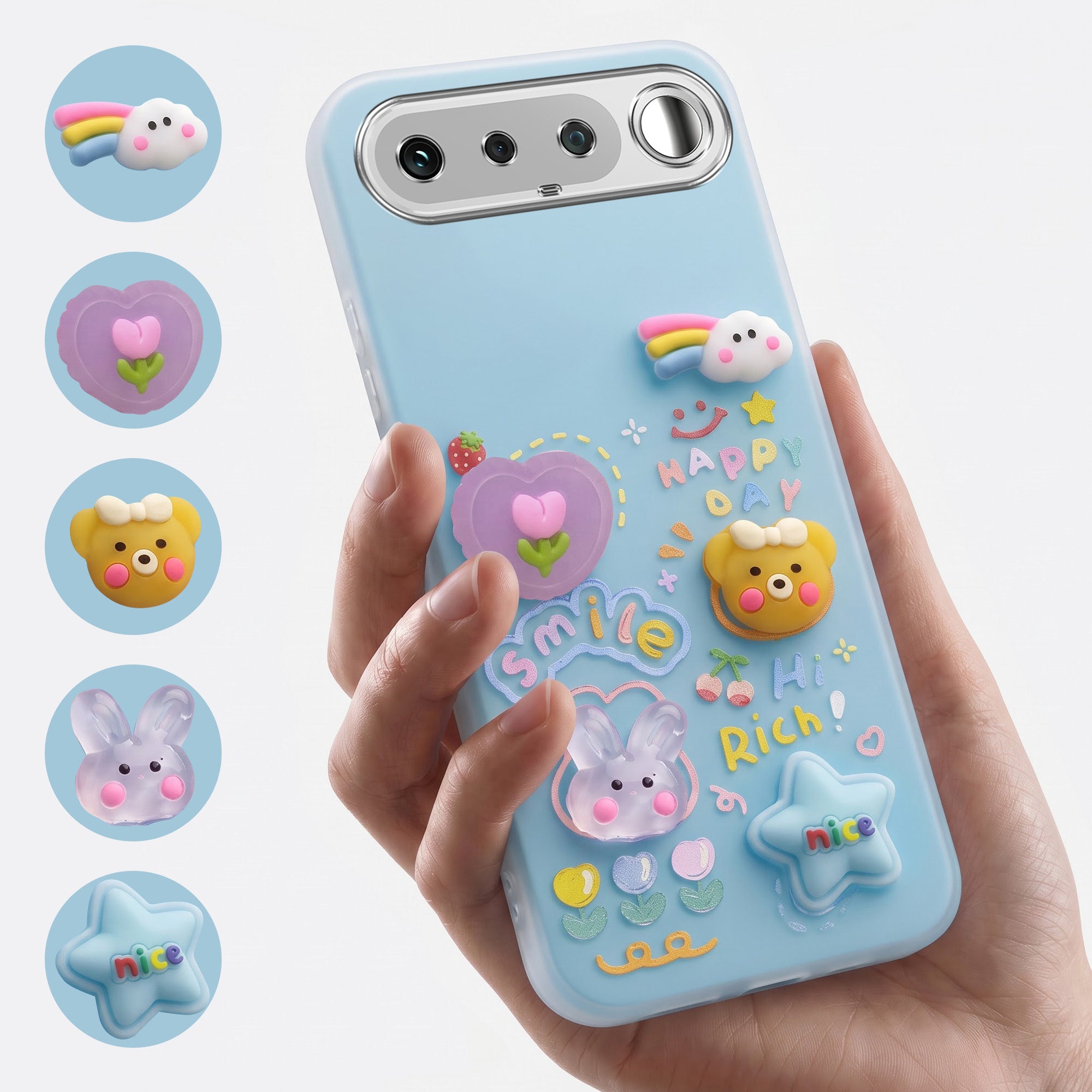 For Realme 16 Back Cover Case (3D Cute Cartoons | Hard Back Side Soft | Matte Premium Finish | HD Printing)