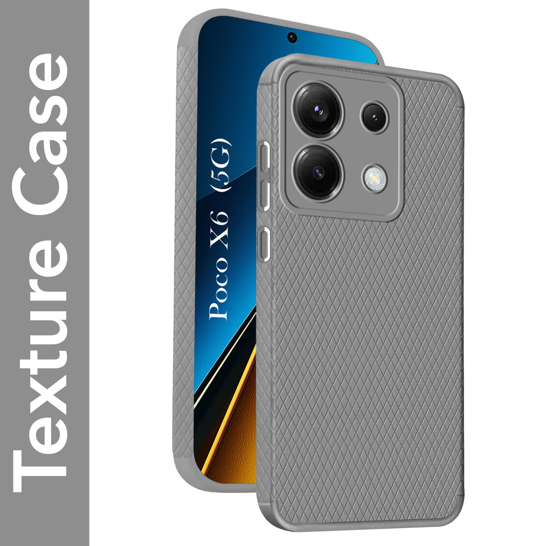 For Poco X6 5G Back Cover Case (Liquid Silicone | Side Grip | Camera Protection)