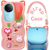 For Vivo iQOO Z10R Back Case Cover Strap (3D embossed Figures | Strap Holder | 360* Soft Cushion with Camera Bump)