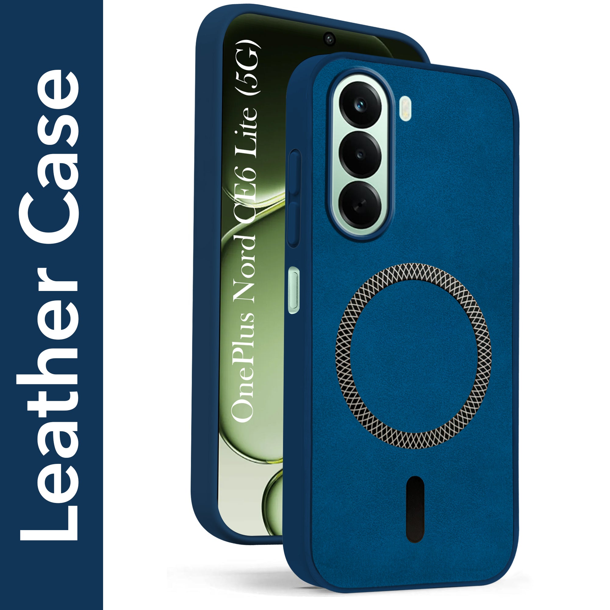 For OnePlus Nord CE 6 Lite Back Cover Case Leather Finish (MagSafe Compatible Wireless Charging | Soft Touch | Camera Bump Protection)