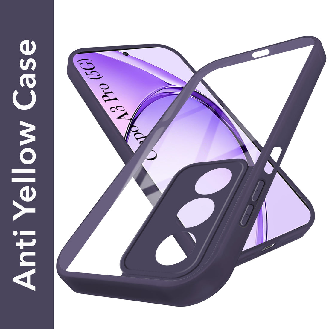For Oppo A3 Pro 5G Back Cover Case Ultra-Hybrid  (Lifetime Anti Yellow | Anti Scratch | Crystal Clear Shockproof)