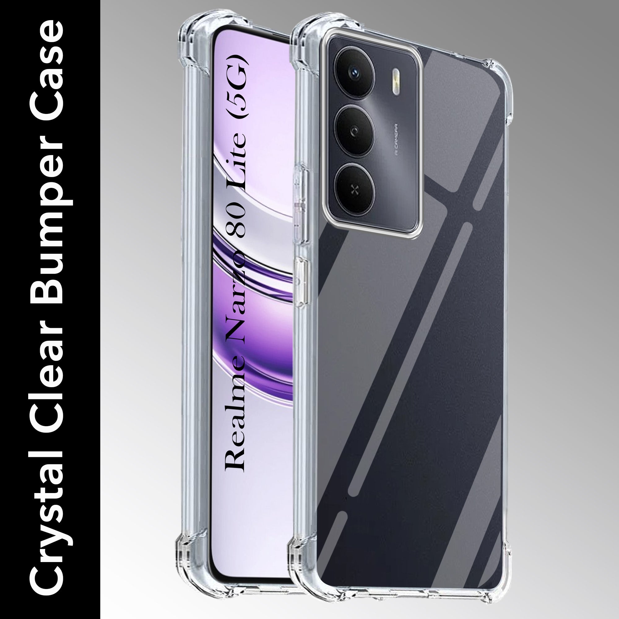 For Realme Narzo 80 Lite 5G Shockproof Crystal-Clear Back Cover ( Drop & Camera Protection | Hard Polycarbonate)
