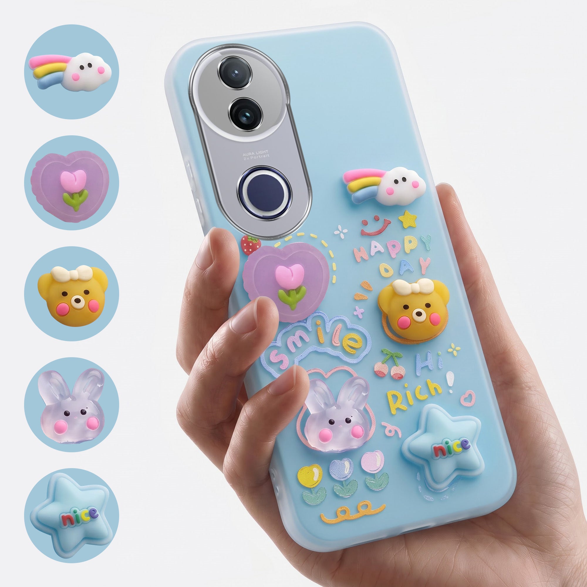 For Vivo T4R Back Cover Case (3D Cute Cartoons | Hard Back Side Soft | Matte Premium Finish | HD Printing)