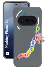 For Nothing Phone 3A Back Cover Case ( Wrist Hanging Chain | Teddy Bracelet Charms | Dual Color Matte Finish | Full Camera Protection | Sleek and