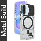 For Samsung Galaxy A57 5G Metallic Back Cover Case (Metallic Camera Protection & Buttons | Translucent Milky Shade | Hard Polycarbonate)