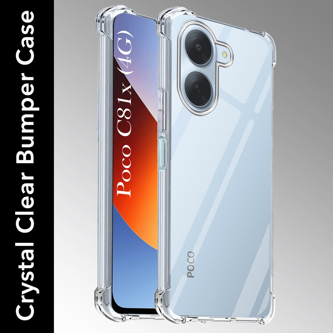For Poco C81x Back Cover Shockproof Crystal-Clear (Drop & Camera Protection | Hard Polycarbonate)