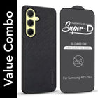 For Samsung Galaxy A35 5G Combo (Textured Grip Design | Micro-Fiber Cloth Inside | Oleophobic Coating Screen Glass)