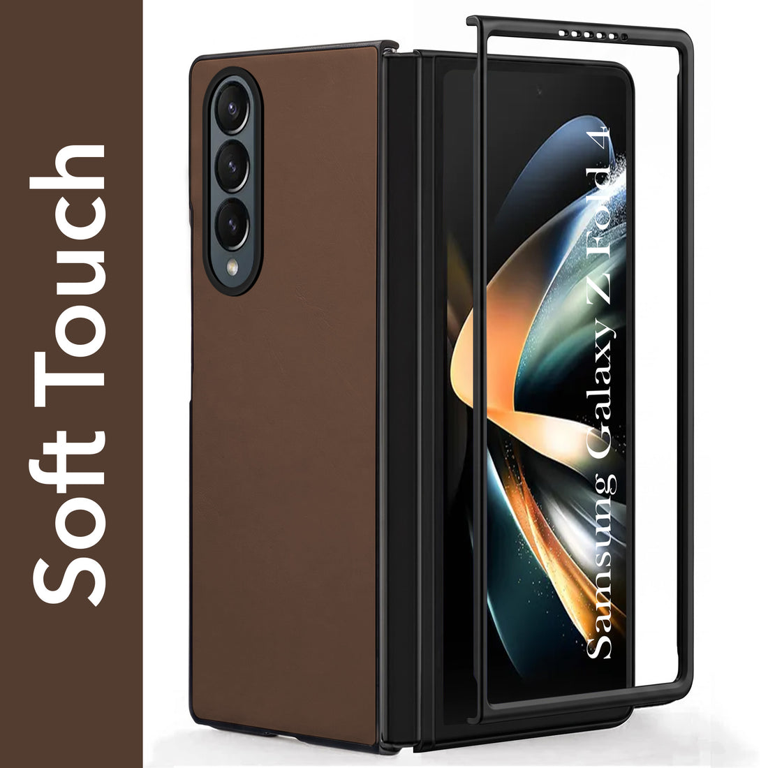 For Samsung Galaxy Z Fold 4 5G Premium Cover Case (Soft Leather Touch | Interior Protective Cloth | Slim 360* Protection)