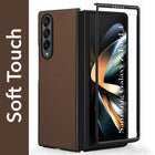 For Samsung Galaxy Z Fold 4 5G Premium Cover Case (Soft Leather Touch | Interior Protective Cloth | Slim 360* Protection)